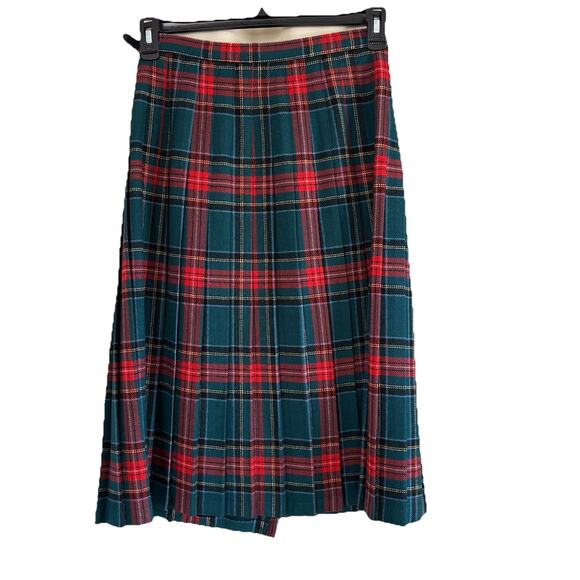 Vtg Laird Portch of Scotland Red Tartan Plaid Wrap Skirt Wool Waist 28 *read* - Picture 4 of 13